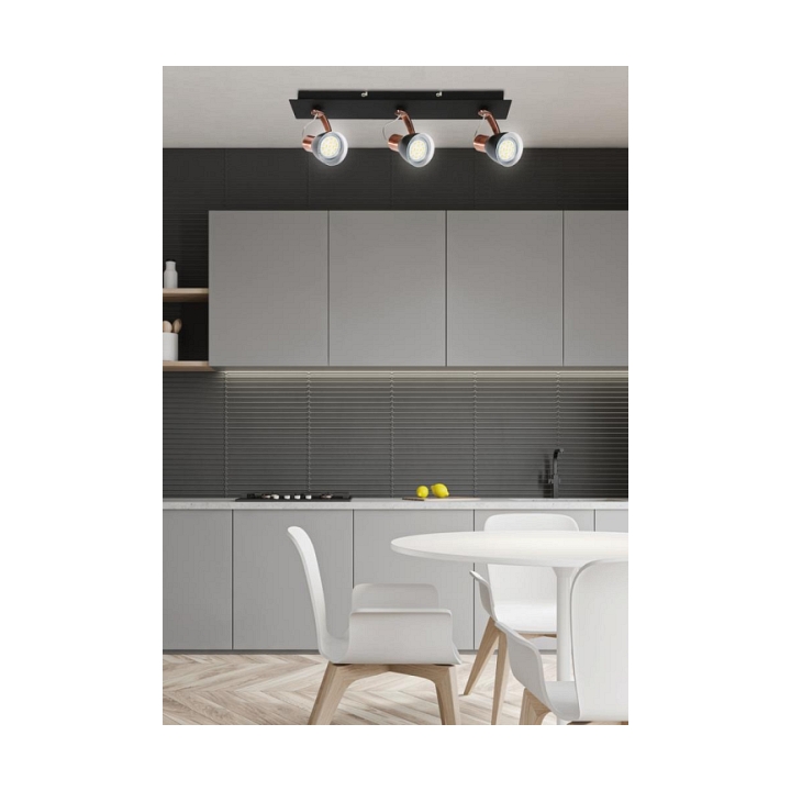 Listwa sufitowa Markus czarna miedziana 3x50w - Candellux
