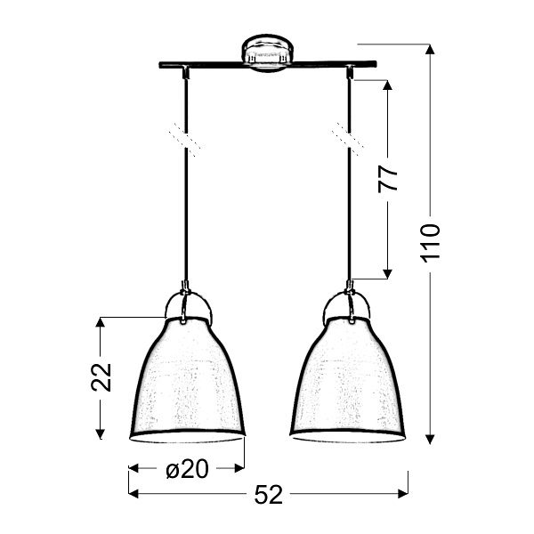 Pensilvania 20 2X60W E27 Biały Candellux