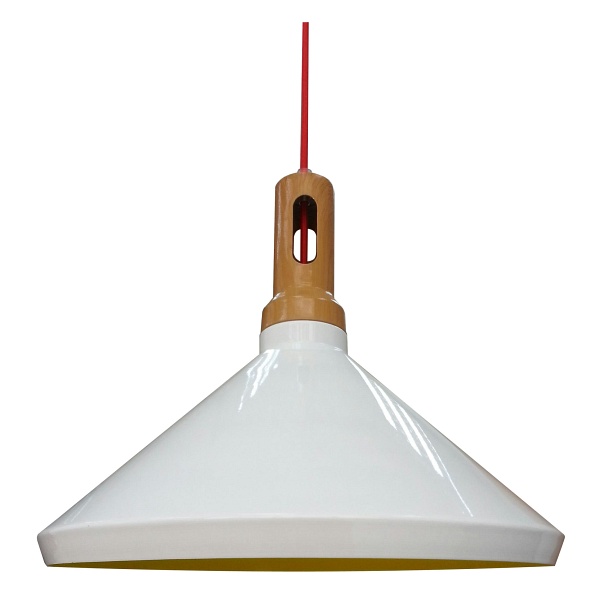 Robinson Lampa Wisząca 35 1X60W E27 Biały / Wnętrze Żółte Candellux