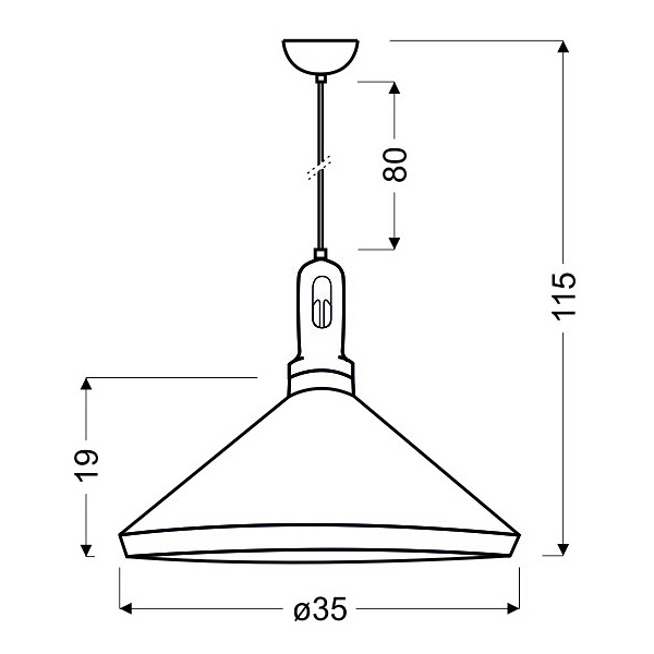 Robinson Lampa Wisząca 35 1X60W E27 Biały / Wnętrze Żółte Candellux