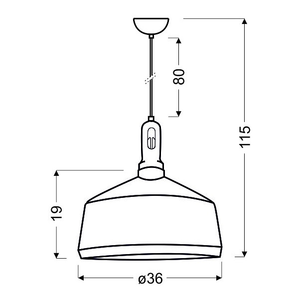 Robinson Lampa Wisząca 36 1X60W E27 Biały / Wnętrze Żółte Candellux