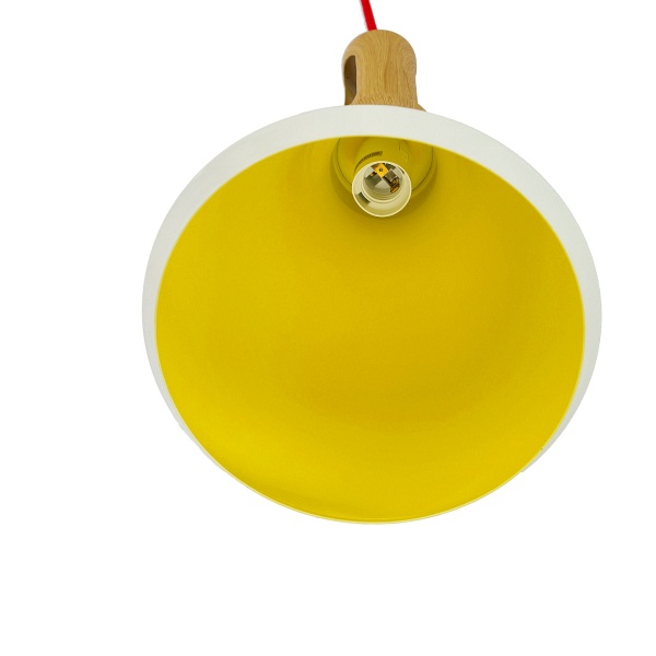 Robinson Lampa Wisząca 26 1X60W E27 Biały / Wnętrze Żółte Candellux