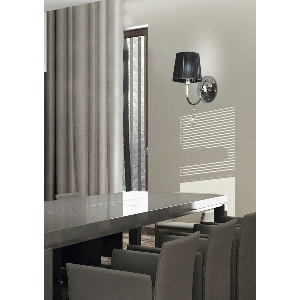 Sorento Lampa Kinkiet 1X40W E14 Chrom Abażur Czarny Candellux
