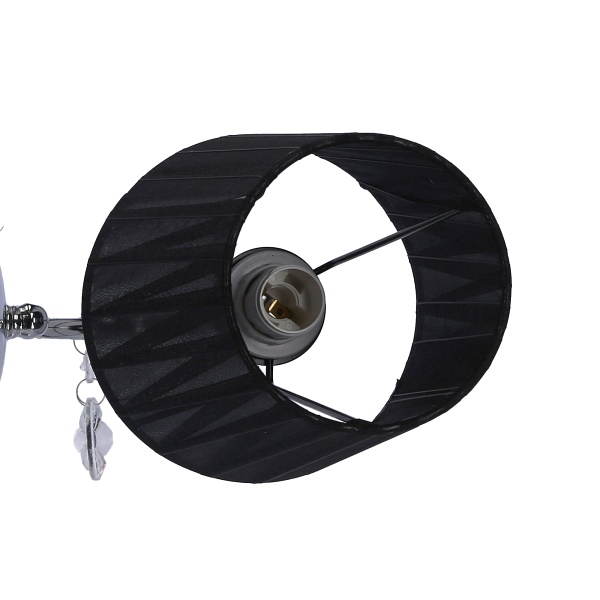 Sorento Lampa Kinkiet 1X40W E14 Chrom Abażur Czarny Candellux