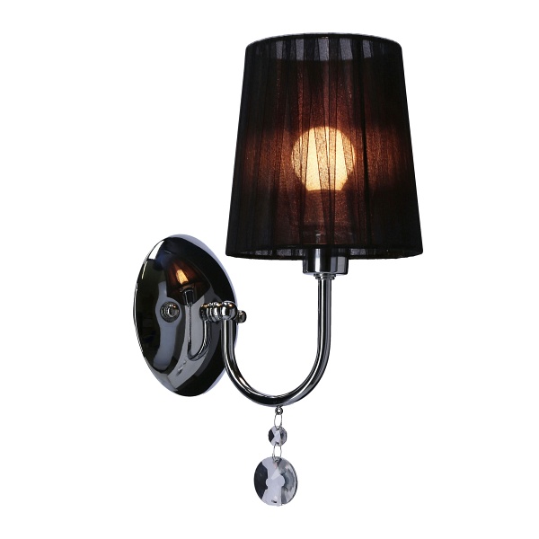 Sorento Lampa Kinkiet 1X40W E14 Chrom Abażur Czarny Candellux