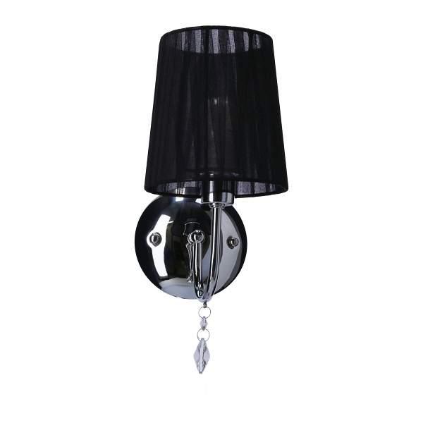 Sorento Lampa Kinkiet 1X40W E14 Chrom Abażur Czarny Candellux