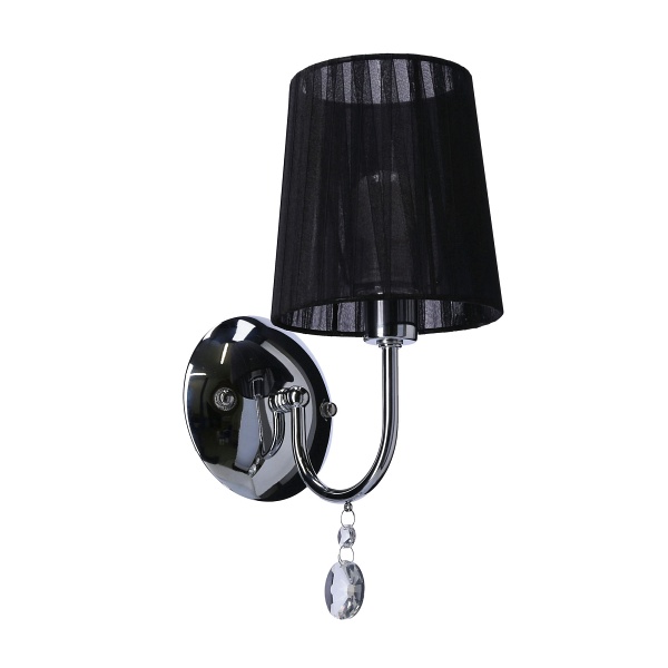 Sorento Lampa Kinkiet 1X40W E14 Chrom Abażur Czarny Candellux