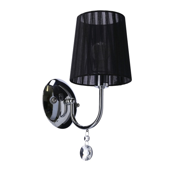 Sorento Lampa Kinkiet 1X40W E14 Chrom Abażur Czarny Candellux