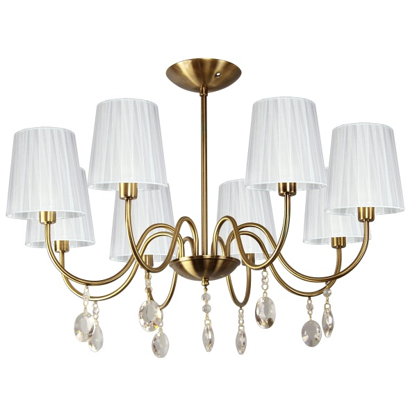 Sorento Lampa Wisząca 8X40W E14 Patyna Abażur Biały Candellux