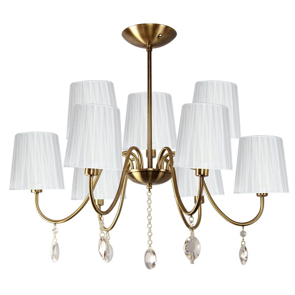 Sorento Lampa Wisząca 9X40W E14 Patyna Abażur Biały Candellux