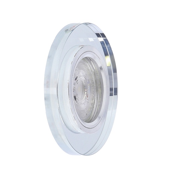 Oprawa Stropowa Ss-23 Ch/Tr+Am Gu10 50W+Led Smd 230V Bursztynowy 2,1W Chrom Stał Candellux