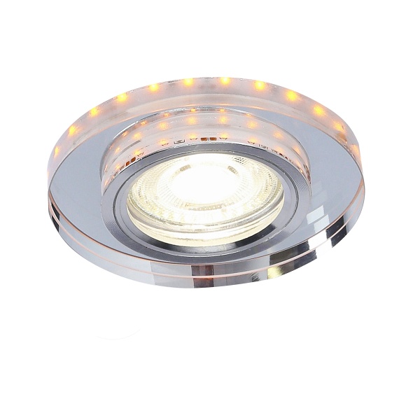 Oprawa Stropowa Ss-23 Ch/Tr+Am Gu10 50W+Led Smd 230V Bursztynowy 2,1W Chrom Stał Candellux