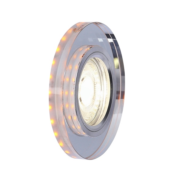 Oprawa Stropowa Ss-23 Ch/Tr+Am Gu10 50W+Led Smd 230V Bursztynowy 2,1W Chrom Stał Candellux
