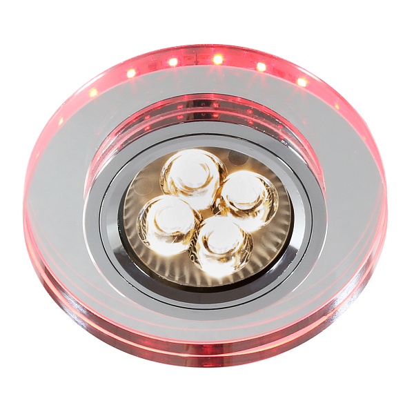 Oprawa Stropowa Ss-23 Ch/Tr+Red/Pk Gu10 50W+Led Smd 230V Czerwonoróżowy 2,1W Chr Candellux