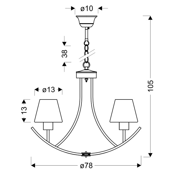 Londyn Lampa Wisząca 4X60W E27 Czarny Candellux