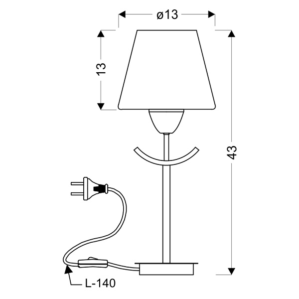Londyn Lampka Gabinetowa 1X60W E27 Czarny Candellux