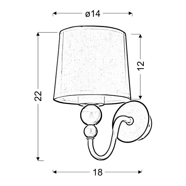 Bebe Lampa Kinkiet 1X60 E27 Biały Candellux