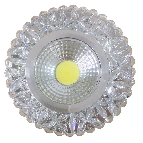 Oprawa Stropowa Stała Okrągła Sak-03 Al/Tr 5W Led Cob 230V Szkło Akrylowe Bezbar Candellux