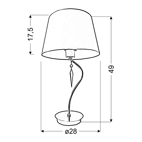 Ansa Lampa Gabinetowa 1X60W E27 Chrom Candellux
