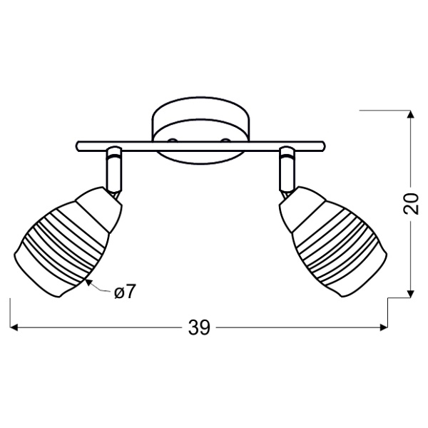 Milton Lampa Sufitowa Listwa 2X10W E14 Led Chrom Candellux