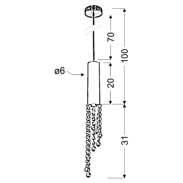 Duero Lampa Wisząca 1X3W Led Gu10 Chrom Bez Żarówki Candellux