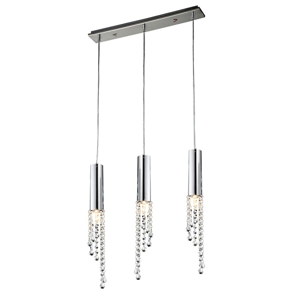 Duero Lampa Wisząca 3X3W Led Gu10 Chrom Bez Żarówki Candellux