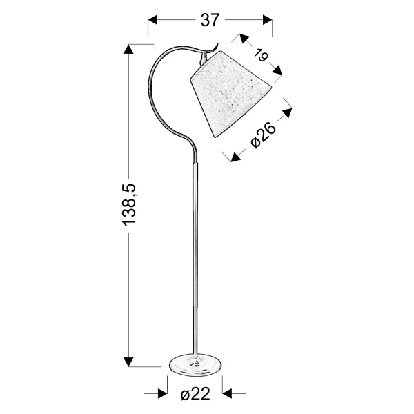 Nebrasca Lampa Podłogowa 1X60W E27 Czarna Abażur Beżowy Candellux