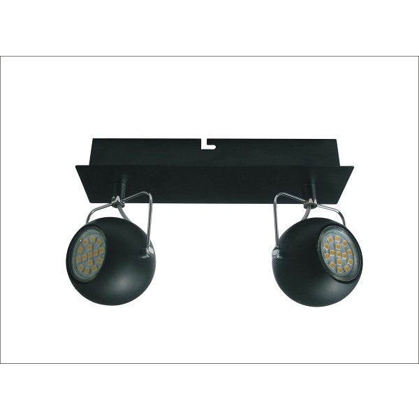 Listwa Tony 2X3W Led Gu10 Czarny Matowy Candellux