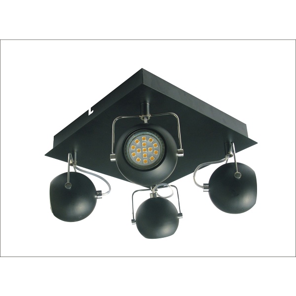 Plafon Tony 4X3W Led Gu10 Czarny Matowy Candellux
