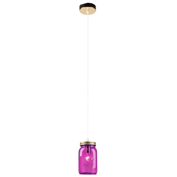 Jars Lampa Wisząca 10 1X40W E14 Klosz Fioletowy Candellux