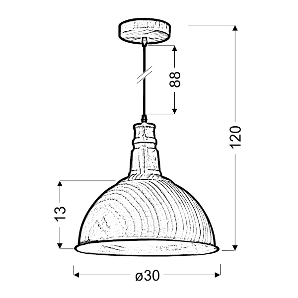 Barn Lampa Wisząca 30 Czasza 1X60W E27 Brązowy Candellux