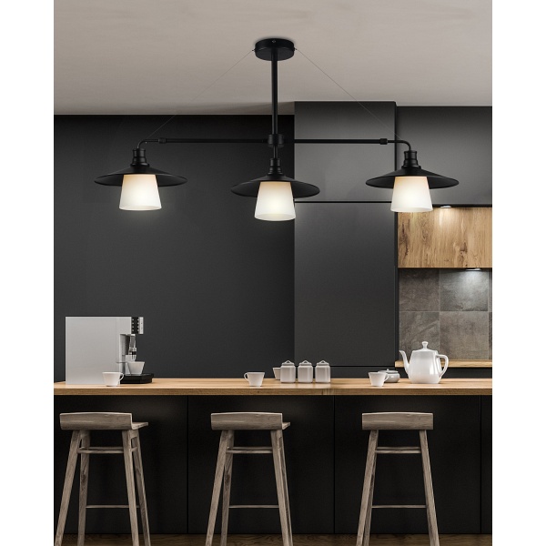 Loft Lampa Wisząca 3X60W E27 Czarny Candellux