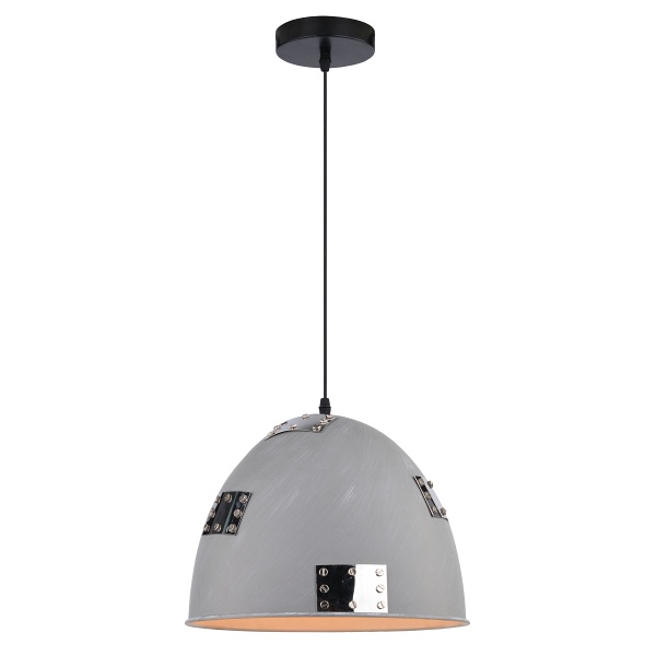 Patch Lampa Wisząca 30 1X60W E27 Szary + Chromowany Dekor Candellux
