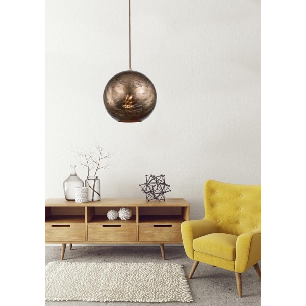 Sfinks Lampa Wisząca 25 Kula W 1X60W E27 Ażurowy Jasno Brązowy Candellux