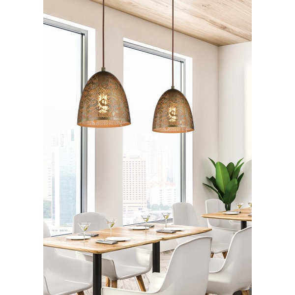 Sfinks Lampa Wisząca 20/21 Stożek 1X60W E27 Ażurowy Patyna Candellux