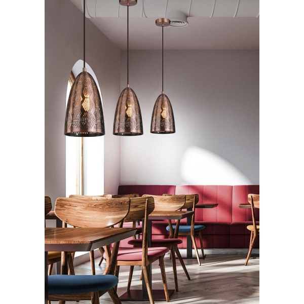 Sfinks Lampa Wisząca 20/33 Stożek 1X60W E27 Ażurowy Miedziany Candellux