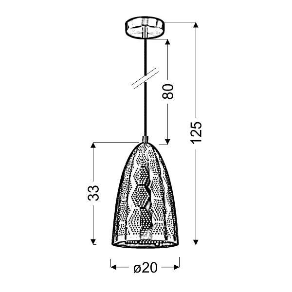 Sfinks Lampa Wisząca 20/33 Stożek 1X60W E27 Ażurowy Miedziany Candellux