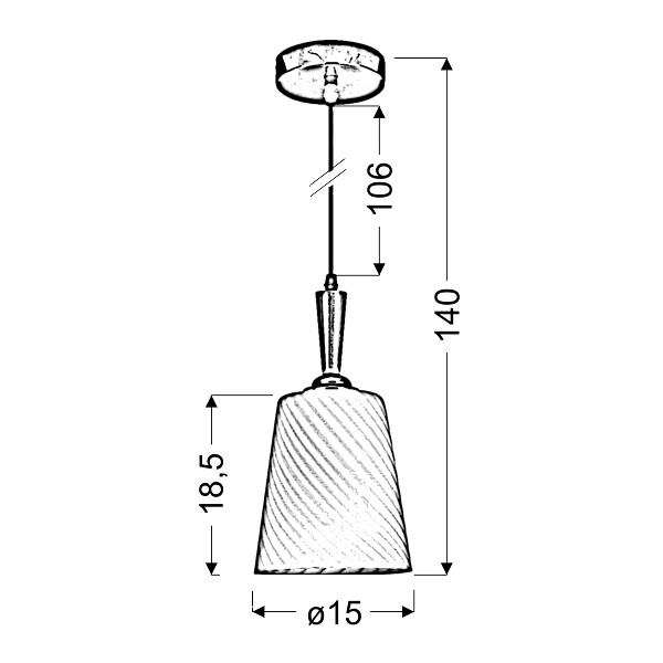 Goya Lampa Wisząca 15 1X60W E27 Biały Candellux