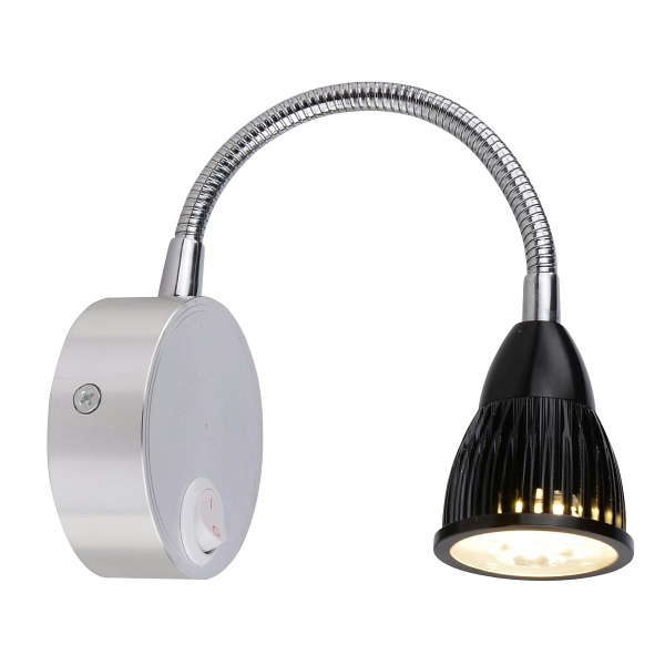 Dino Kinkiet 3W Led Chrom/Aluminium Czarny Candellux