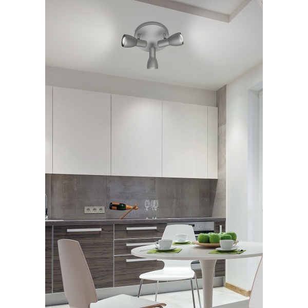 Picardo Lampa Sufitowa Plafon 3X40W E14 Szaro Srebrny Candellux