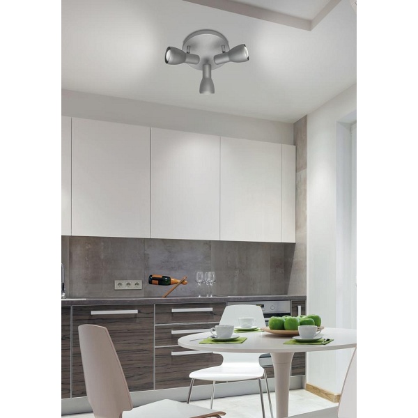Picardo Lampa Sufitowa Plafon 3X40W E14 Szaro Srebrny Candellux