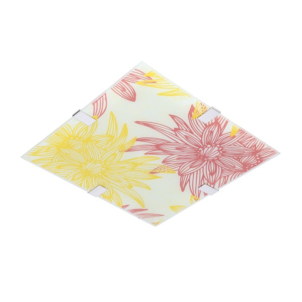 Georgia Lampa Sufitowa Plafon 40X40 16W Led Czerwono Żółty 6500K Candellux