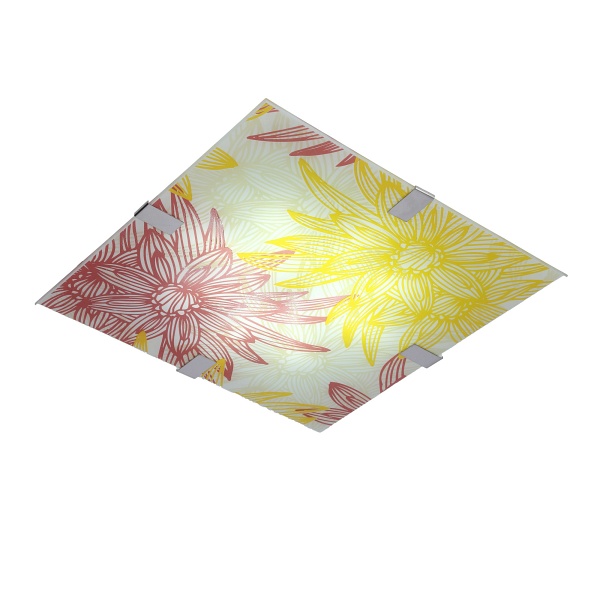 Georgia Lampa Sufitowa Plafon 40X40 16W Led Czerwono Żółty 6500K Candellux