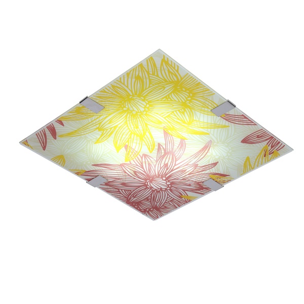 Georgia Lampa Sufitowa Plafon 40X40 16W Led Czerwono Żółty 6500K Candellux