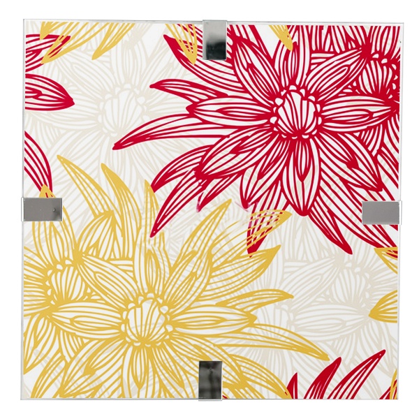 Georgia Lampa Sufitowa Plafon 31X31 10W Led Czerwono Żółty 6500K Candellux