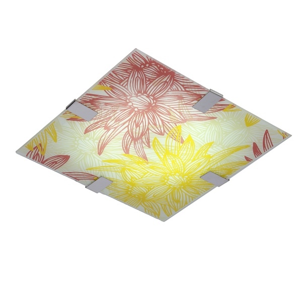 Georgia Lampa Sufitowa Plafon 31X31 10W Led Czerwono Żółty 6500K Candellux