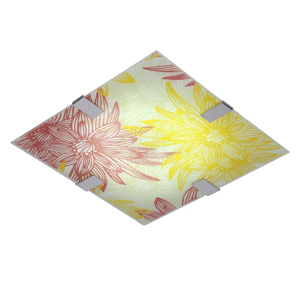 Georgia Lampa Sufitowa Plafon 31X31 10W Led Czerwono Żółty 6500K Candellux