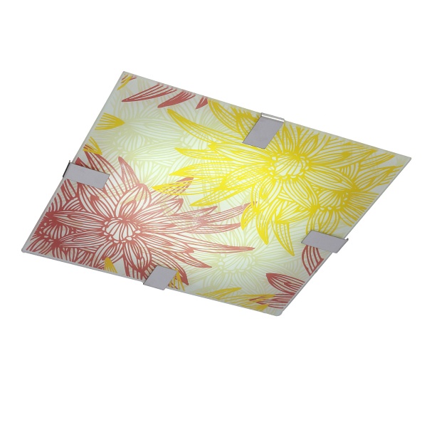 Georgia Lampa Sufitowa Plafon 31X31 10W Led Czerwono Żółty 6500K Candellux