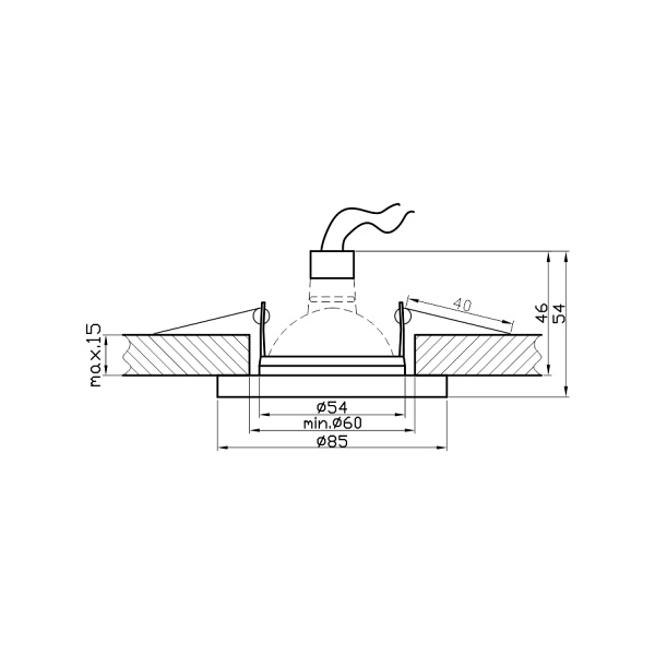 Sh-06 Wh Mr16 Biały Oczko Sufitowe Lampa Sufitowa Hermetyczna Ip65 Odporna Na Wilgoć Candellux