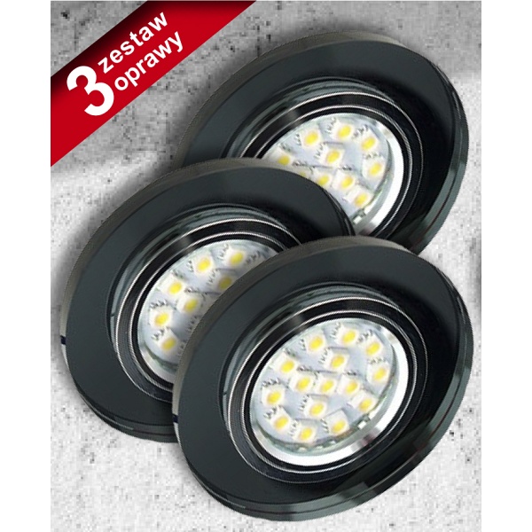 Zestaw Trzech Opraw Ss-15 Ch/Bk Czarne 3X50W Gu10 Bez Zarówki Candellux